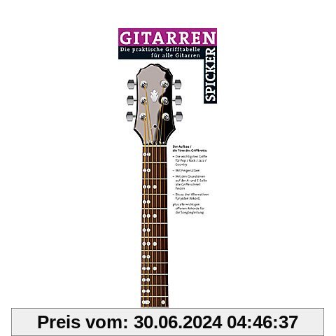 Gitarren Spicker: Die praktische Grifftabelle für alle Gitarren. Gitarre.