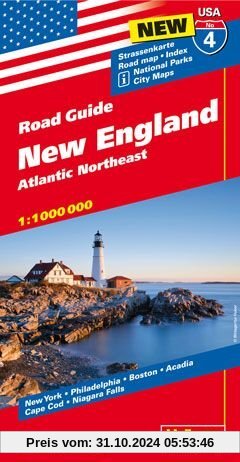 Hallwag USA Road Guide 04 New England 1 : 1.000.000: Atlantic Northeast (Hallwag Strassenkarten)