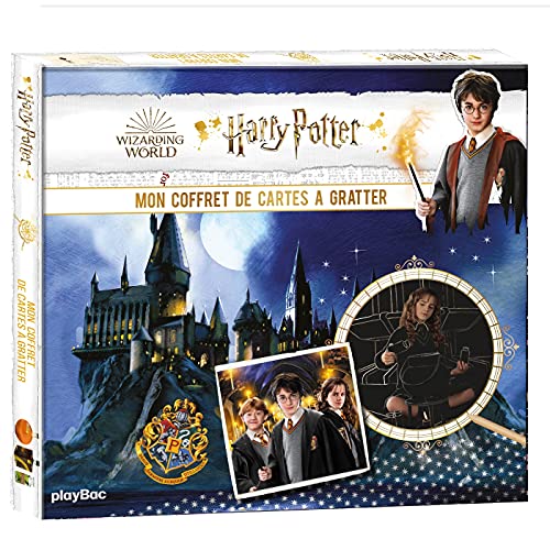 Harry Potter Mon coffret cartes à gratter et à colorier: Avec 7 cartes à gratter, 1 pique en bois, 4 marques-pages, 7 cartes à colorier et 16 magnets von PLAY BAC