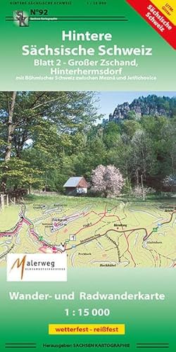 Hintere Sächsische Schweiz - Blatt 2: Großer Zschand, Hinterhermsdorf 1 : 15 000 GPS-fähig, wetterfest, reißfest von Sachsen Kartographie