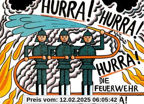 Hurra, hurra, hurra, die Feuerwehr ist da: Vierfarbiges Pappbilderbuch