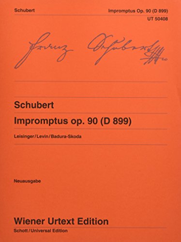 Impromptus: Nach den Quellen hrsg. von Ulrich Leisinger, Hinweise zur Interpretation von Robert D. Levin, Fingersätze von Paul Badura-Skoda. op. 90. D 899. Klavier. (Wiener Urtext Edition)