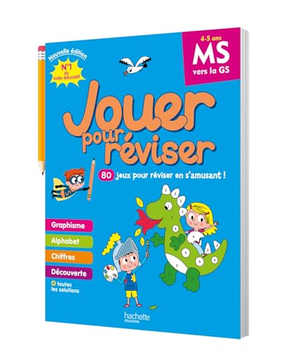 Jouer pour réviser - De la Moyenne à la Grande Section 4-5 ans - Cahier de vacances 2024: Avec un crayon von HACHETTE EDUC