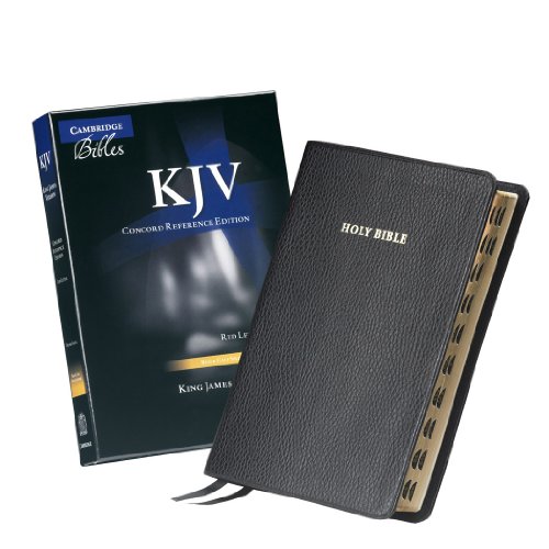 KJV Concord Reference Bible, Black Calfsplit Leather, Red Letter Text, Thumb Index KJ564:XRI