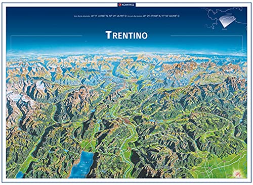 KOMPASS Panorama-Poster Trentino, Trento: Plano in der Rolle