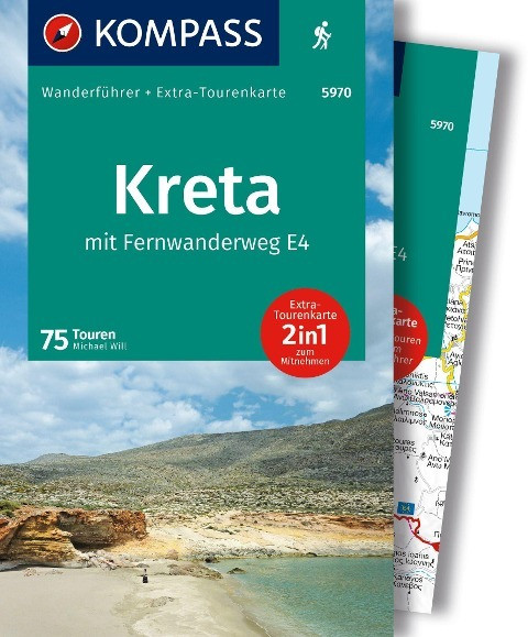 KOMPASS Wanderf�hrer Kreta mit Weitwanderweg E4, 75 Touren mit Extra-Tourenkarte