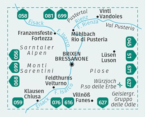 KOMPASS Wanderkarte 050 Brixen und Umgebung / Bressanone e dintorni 1:25.000: 4in1 Wanderkarte mit Panorama und Aktiv Guide inklusive Karte zur ... in der KOMPASS-App. Fahrradfahren. Skitouren.