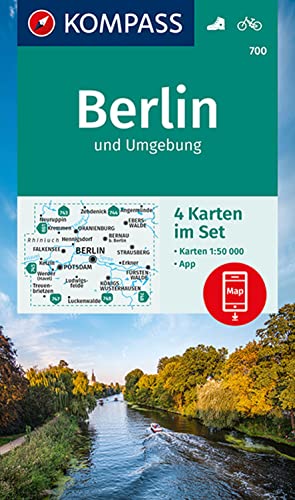 KOMPASS Wanderkarten-Set 700 Berlin und Umgebung (4 Karten) 1:50.000: inklusive Karte zur offline Verwendung in der KOMPASS-App. Fahrradfahren. von Kompass