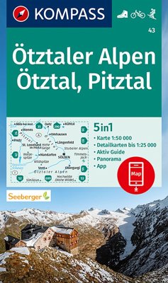 KOMPASS Wanderkarte 43 Ötztaler Alpen, Ötztal, Pitztal 1:50.000 von Kompass-Karten
