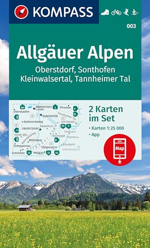 KOMPASS Wanderkarten-Set 003 Allgäuer Alpen, Oberstdorf, Sonthofen, Kleinwalsertal, Tannheimer Tal (2 Karten) 1:25.000: inklusive Karte zur offline Verwendung in der KOMPASS-App.