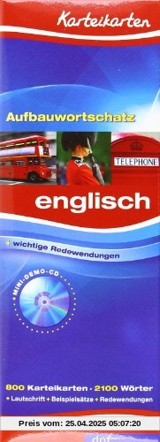 Karteikarten Aufbauwortschatz Englisch Stufe B1 + B2: Mehr als 800 Karteikarten. Über 2100 Stichwörter. Mit Lautschrift