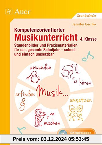 Kompetenzorientierter Musikunterricht 4. Klasse: Stundenbilder und Praxismaterialien für das gesamte Schuljahr - schnell und einfach umsetzbar (Kompetenzorientierter Unterricht Grundschule)