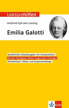 Lektürehilfen Gotthold Ephraim Lessing "Emilia Galotti" von Klett Lerntraining
