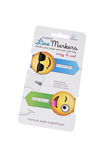 Line Markers Crazy&Cool - Magnetische Lesezeichen: 2er Set Motiv Emoji von Bookchair Vertrieb