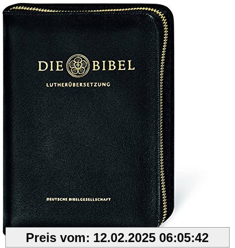 Lutherbibel revidiert 2017: Lederausgabe mit Goldschnitt und Reißverschluss. Mit Apokryphen