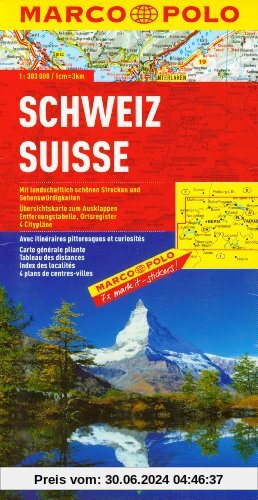 MARCO POLO Länderkarte Schweiz 1:300.000