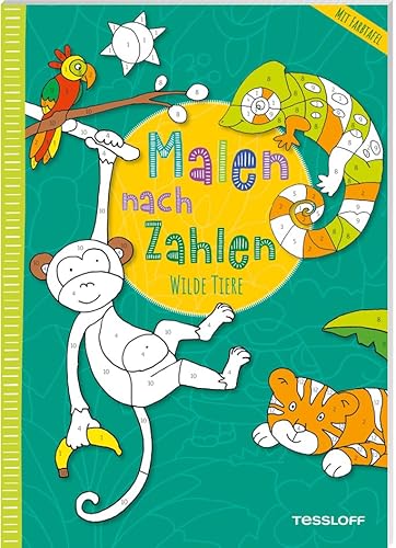 Malen nach Zahlen. Wilde Tiere: Mit ausklappbarer Farbtafel. Ab 4 Jahren von Tessloff Verlag Ragnar Tessloff GmbH & Co. KG