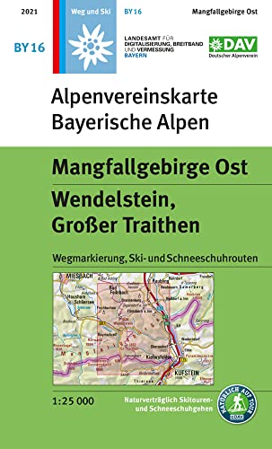 Mangfallgebirge Ost, Wendelstein, Großer Traithen: Topographische Karte 1:25.000 mit Wegmarkierung, Ski- und Schneeschuhrouten (Alpenvereinskarten) von Deutscher Alpenverein