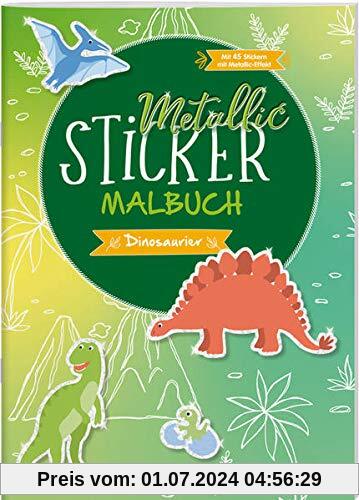 Metallic-Sticker Malbuch. Dinosaurier: Mit 45 Metallic-Stickern