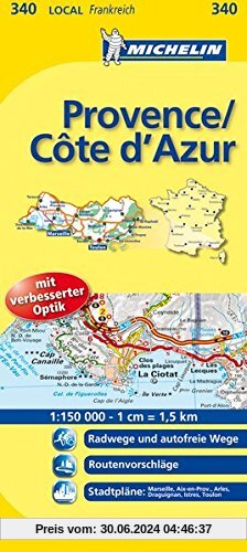 Michelin Provence - Cote d'Azur: Straßen- und Tourismuskarte