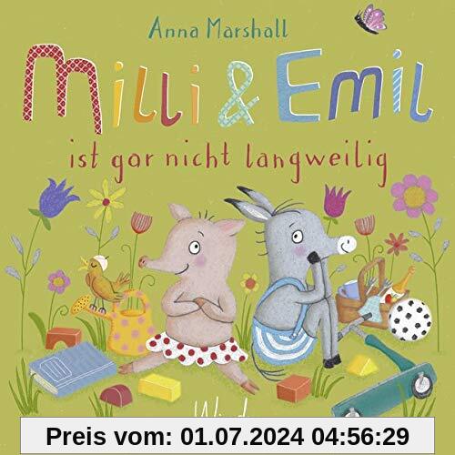 Milli & Emil ist gar nicht langweilig: Hüpfen, verstecken, spielen – Pappbilderbuch mit stabilen Klappen. Zum Vorlesen für Kinder ab 2 Jahren. Lebendige Dialoge & witzige Details.
