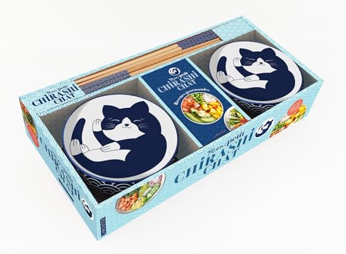 Mon petit chirashi chat: Coffret avec 2 jolis bols en céramique, 2 paires de baguettes, 1 petit carnet de recettes von LAROUSSE