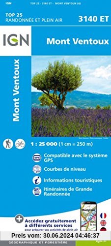 Mont Ventoux  1 : 25 000