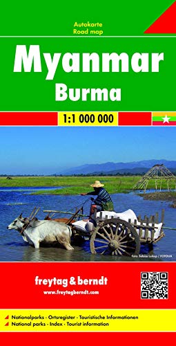 Myanmar - Burma, Autokarte 1:1.000.000: Nationalparks, Ortsregister, Touristische Informationen (freytag & berndt Auto + Freizeitkarten, Band 182)