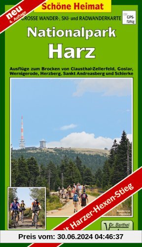 Nationalpark Harz 1 : 35 000. Grosse Wander-, Ski- und Radwanderkarte: mit Harzer-Hexen-Stieg. Ausflüge zum Brocken von Clausthal-Zellerfeld, Goslar, ... Herzberg, Sankt Andreasberg und Schierke