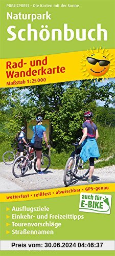 Naturpark Schönbuch: Rad- und Wanderkarte mit Ausflugszielen, Einkehr- & Freizeittipps, Tourenvorschlägen, Straßennamen, wetterfest, reißfest, ... 1:25000 (Rad- und Wanderkarte / RuWK)
