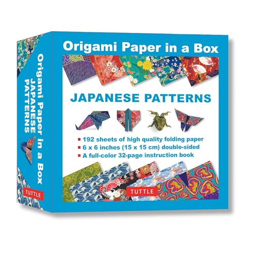 Origami Paper in a Box - Japanese Patterns: 192 Sheets of Tuttle Origami Paper: Origami Paper Printed With 10 Different Patterns: Book of 4 Projects