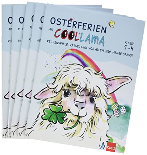 Osterferien mit Coollama. Rechenspiele, Rätsel und vor allem jede Menge Spaß: Ferienheft im 5er-Paket Klasse 1-4 von Klett