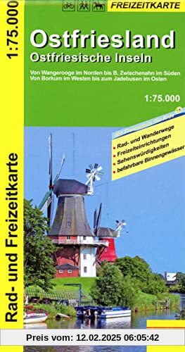 Ostfriesland Ostfriesische Inseln 1:75.000 Rad- und Freizeitkarte: 1:75.000 (Geo Map)