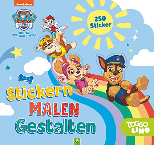 PAW Patrol Stickern, Malen, Gestalten: Malbuch mit 250 Stickern I Für Kinder ab 3 Jahren von Schwager und Steinlein