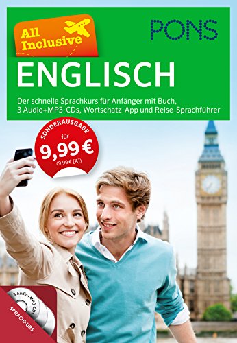 PONS All Inclusive Englisch - Der schnelle Sprachkurs für Anfänger: Mit Buch, 3 Audio+MP3-CDs, Wortschatz-App und Reise-Sprachführer
