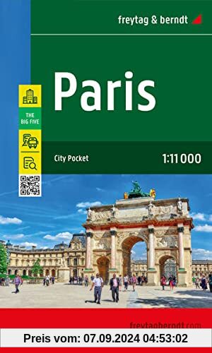 Paris, Stadtplan 1:11.000, freytag & berndt: City Pocket, Innenstadtplan, wasserfest und reißfest (freytag & berndt Stadtpläne)