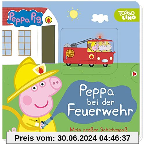 Peppa Pig: Peppa bei der Feuerwehr: Mein großer Schiebespaß: Pappbilderbuch mit Schieb- und Ziehelementen