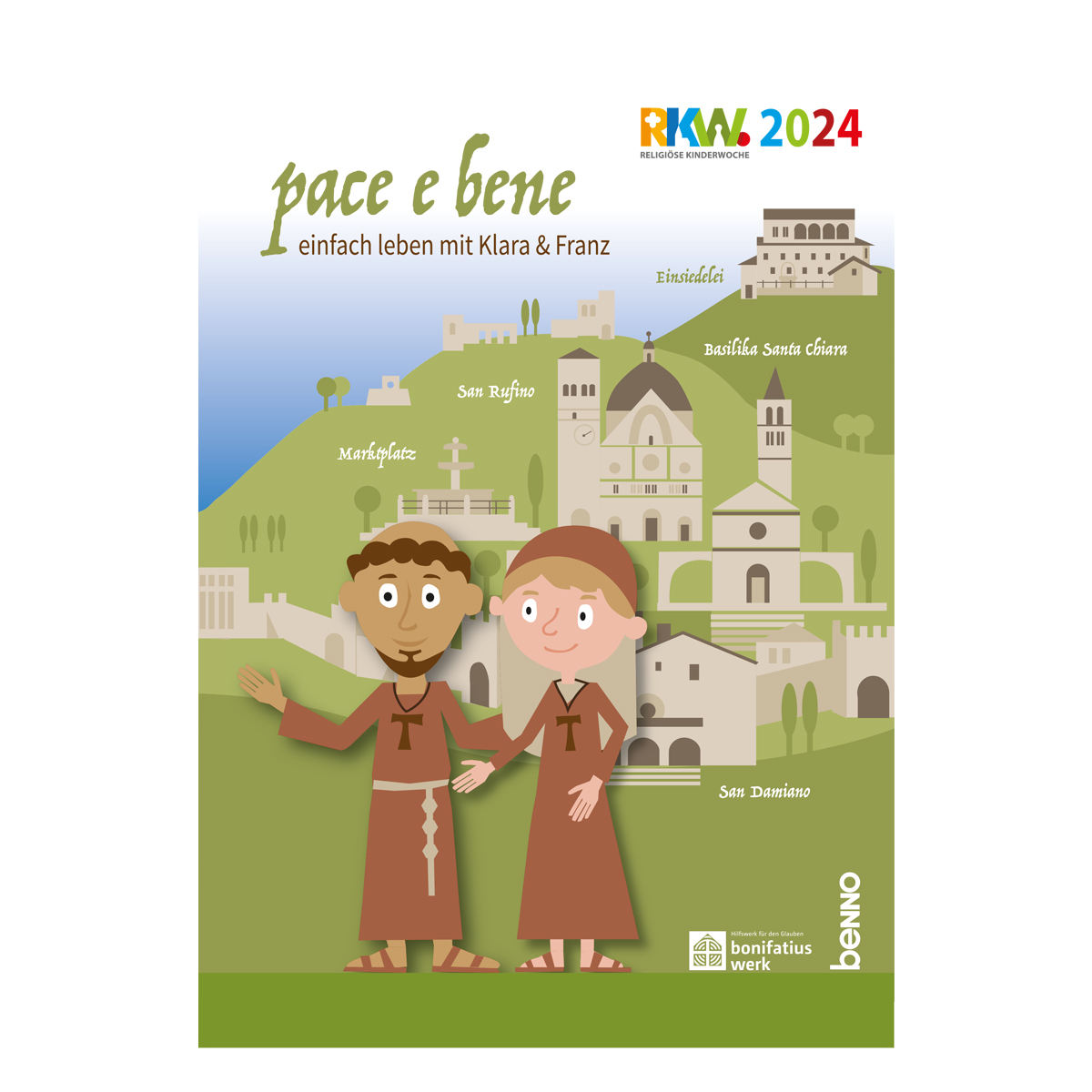 Plakat A2 »pace e bene – einfach leben mit Klara & Franz« – RKW 2024 von St. Benno Verlag