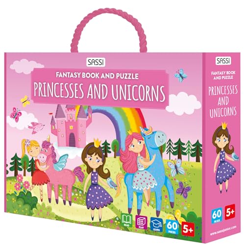 Princesses and unicorns. Fantasy book and puzzle. Ediz. a colori. Con puzzle (Sassi junior) von Sassi