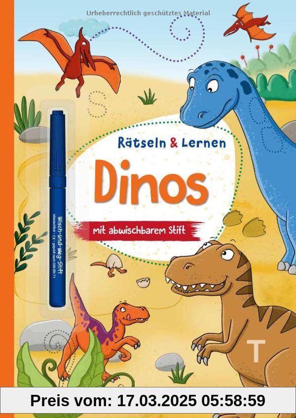 Rätseln & Lernen - Dinos: mit abwischbarem Stift (Übungen für die Vorschule: Rätseln & Lernen mit abwischbarem Stift)