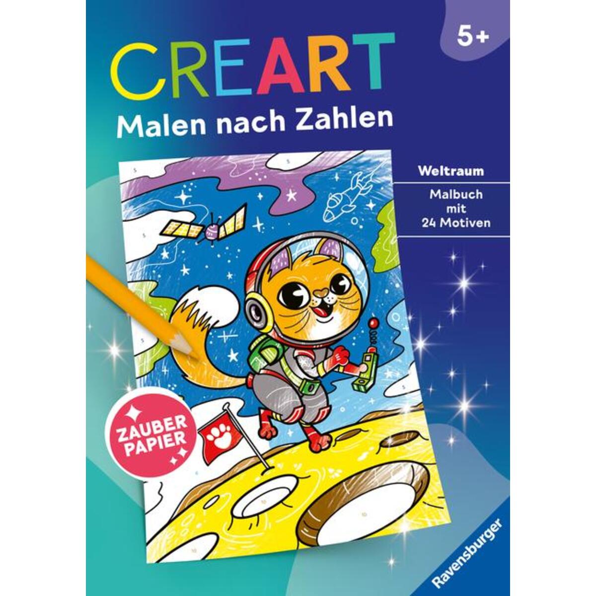 Ravensburger CreArt Malen nach Zahlen ab 5: Weltraum, Malbuch, 24 Motive, Zauber... von Ravensburger Verlag