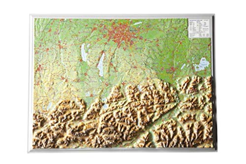 Relief Bayerisches Oberland (1:400.000): Tiefgezogenes Kunststoffrelief von georelief Vertriebs GbR