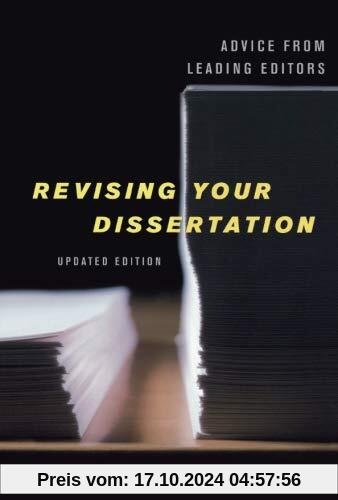 Revising Your Dissertation: Advice from Leading Editors