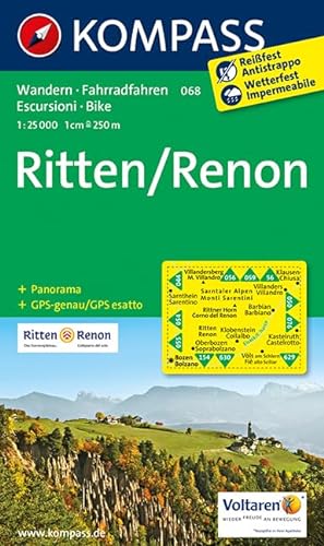 Ritten /Renon: Wanderkarte mit Panorama und Radwegen. GPS-genau. 1:25000 (KOMPASS Wanderkarte, Band 68)