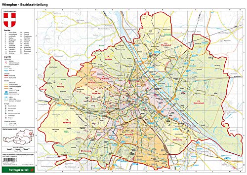 Schreibtischunterlage DUO, Schulhandkarte Wien 1:60.000: Österreich 1:1 Mio auf Rückseite (freytag & berndt Poster + Markiertafeln) von Freytag-Berndt und ARTARIA