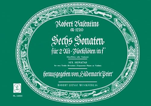 Six sonates: 2 treble recorders (flutes/violins). Partition. von Robert Lienau Musikverlag