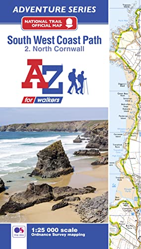South West Coast Path National Trail Official Map North Cornwall: with Ordnance Survey mapping (A -Z Adventure Series) von Collins