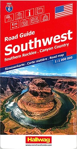 USA (Southwest), Southern Rockies - Canyon Country, Road Guide Nr. 6, Strassenkarte 1:1Mio: Grand Canyon, Bryce, Colorado, Indian Country, Zion, Arches, Mesa Verde (Hallwag Strassenkarten, Band 6) von Hallwag
