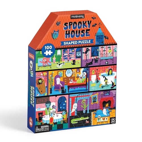 Spooky House House-Shaped Puzzle: 100 Pieces