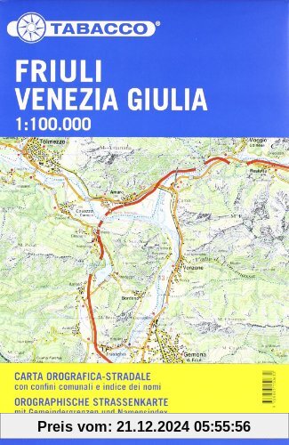 Straßenkarte Friuli Venezia Giulia: Straßenkarte Tabacco. 1:100000